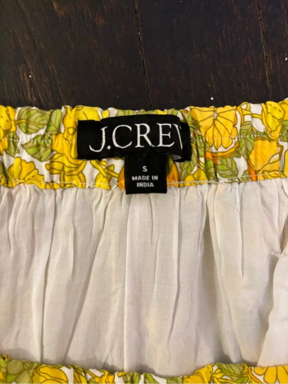 Jcrew liberty print Yellow Floral Tiered Mini Skirt